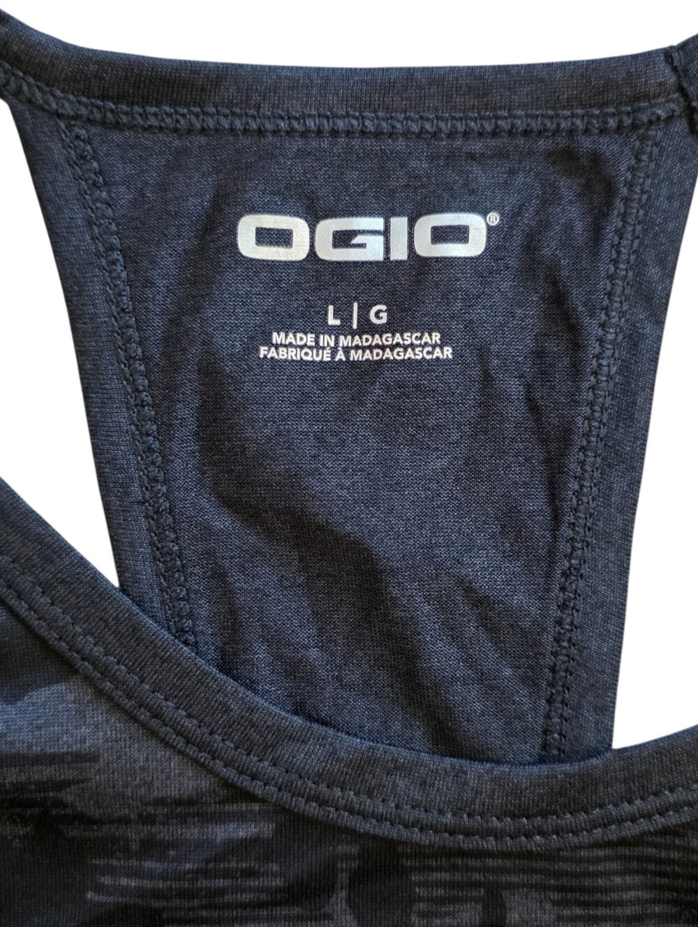 OGIO Large Black and Gray Camouflage High Neck Workout Racerback Tank Top - Picture 2 of 6